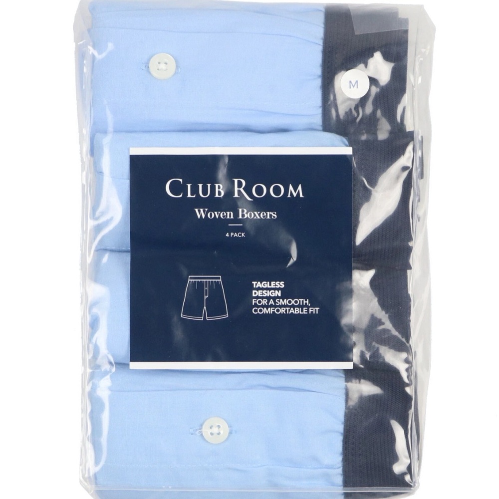 Club Room 4-Pack Woven Boxer Underwear Blue